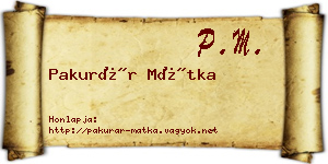 Pakurár Mátka névjegykártya